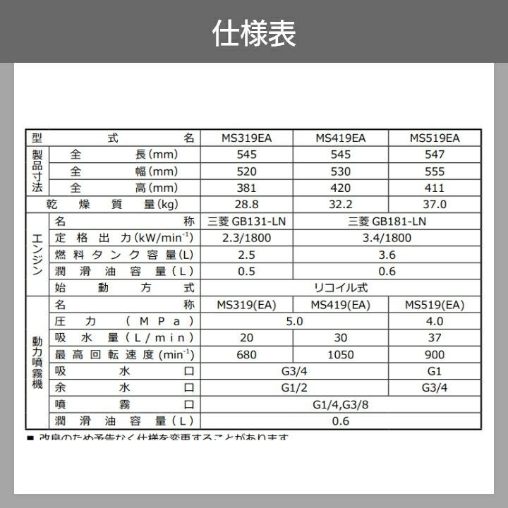 エンジン動噴 噴霧器 動力噴霧器 丸山製作所 MS339EA 358757 セット動