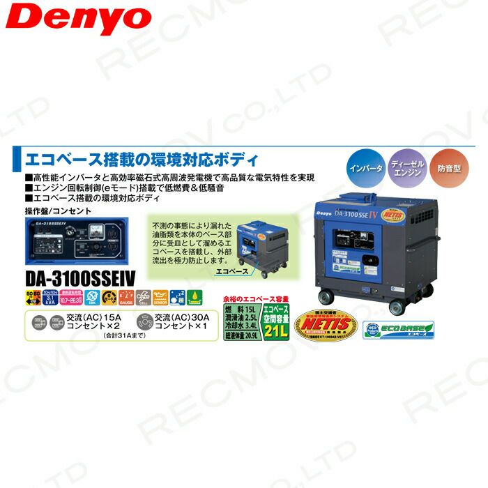 デンヨーのインバーター発電機DA-3100SSEIVならボクらの農業EC