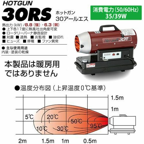 静岡製機 熱風オイルヒーター ホットガン HG 30RS 50/60Hz兼用 