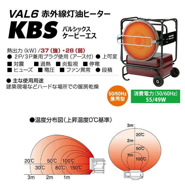 静岡製機 赤外線ヒーター バルシックス VAL6 KBS 50/60Hz兼用 シズオカ