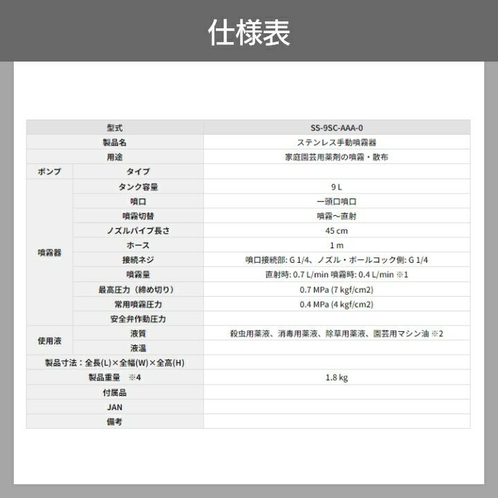 手動 噴霧器 工進 SS-9SC 肩掛け式 ステンレス 9Lタンク 噴霧 防除