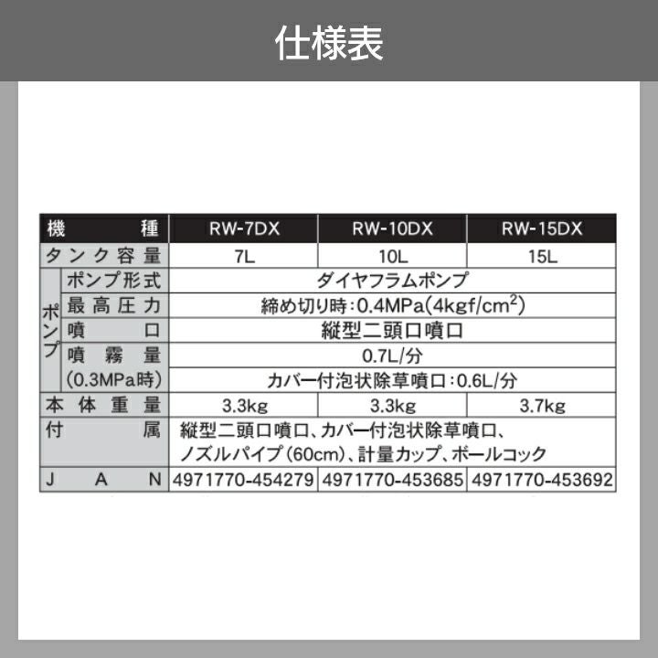 手動 噴霧器 工進 RW-10DX 背負い式 10Lタンク 噴霧 防除 除草 | ボク