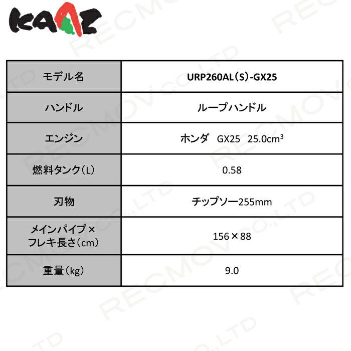 ルーシークリボン　額 受注生産 納期別途ご案内 カーツ 草刈機 エンジン 4サイクル URP260AL