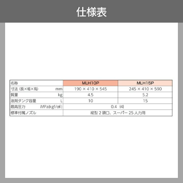 手動 噴霧器 丸山製作所 MLH10P 388070 背負い式 噴霧 防除 除草