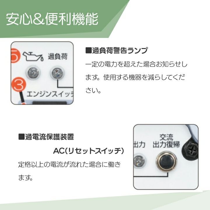 工進 インバーター発電機 GV-16SE + 鉛蓄電池充電ケーブル PA-373