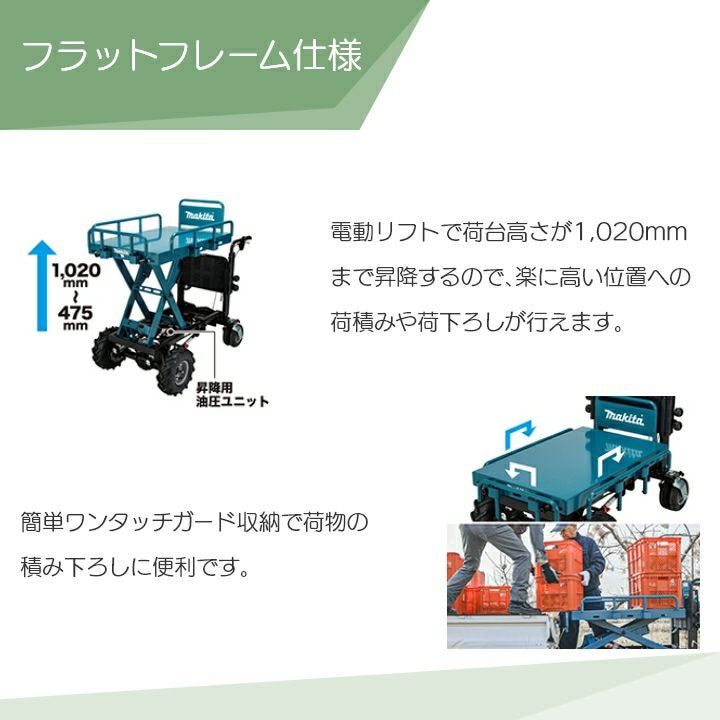 マキタ 運搬車 充電式 CU601DZ フラットフレーム仕様 CU602DZ ダンプ