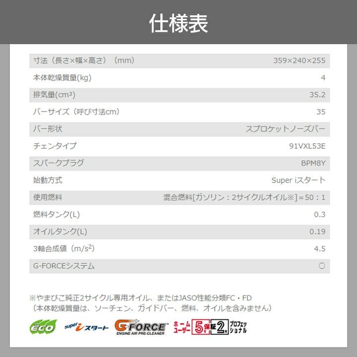 共立 チェーンソー エンジン式 CS358-S/35S91V 35cm 排気量35.2cc リア