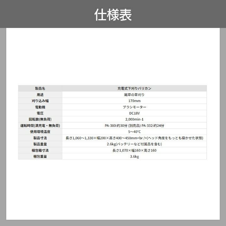 工進 下刈りバリカン SGB-180 バリカン 18V バッテリー式 充電式