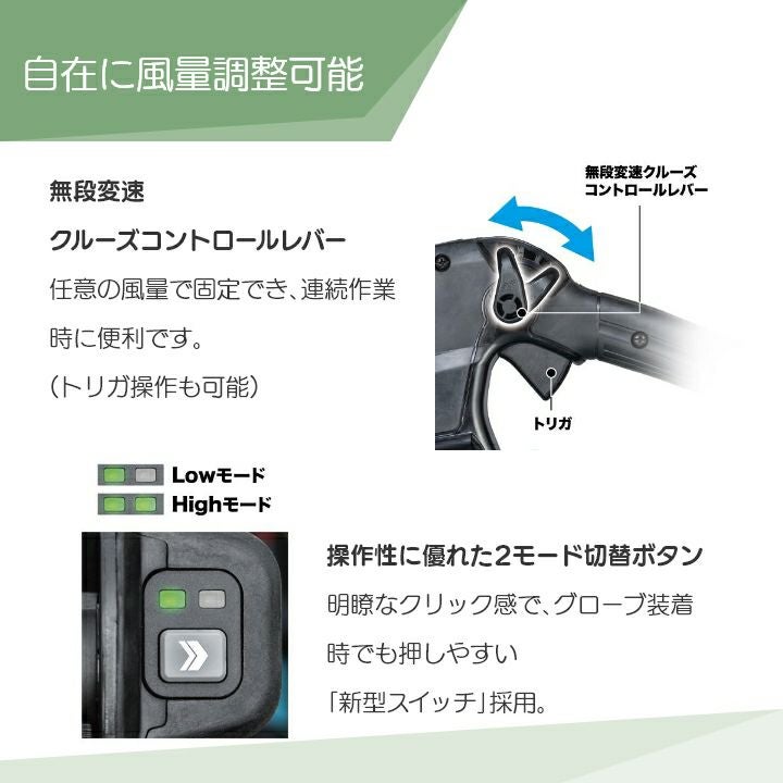 マキタ ブロワ MUB003GZ 36V 40Vmax 充電式 肩掛け式 最大風量 13.8m3 マキタ ブロワ MUB003GZ 36V 40Vmax 充電式 肩掛け式 最大風量 13.8m3